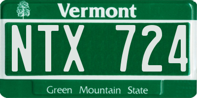 VT license plate NTX724