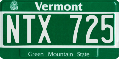 VT license plate NTX725