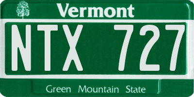 VT license plate NTX727