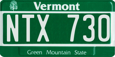 VT license plate NTX730