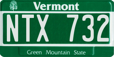 VT license plate NTX732