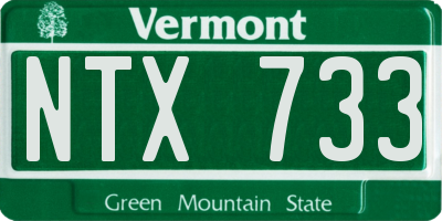 VT license plate NTX733