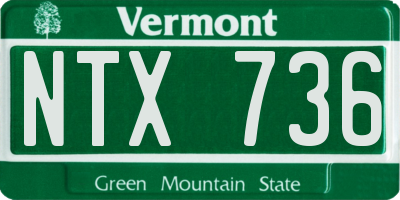 VT license plate NTX736