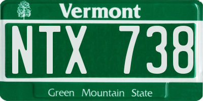 VT license plate NTX738