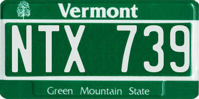 VT license plate NTX739