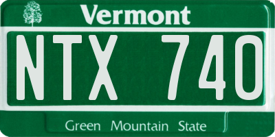 VT license plate NTX740