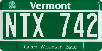 VT license plate NTX742