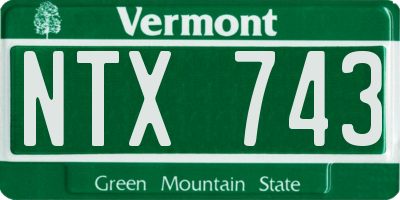 VT license plate NTX743