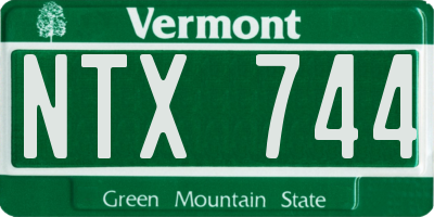 VT license plate NTX744