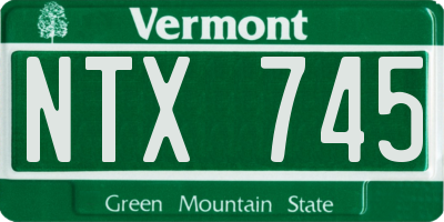 VT license plate NTX745