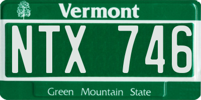 VT license plate NTX746