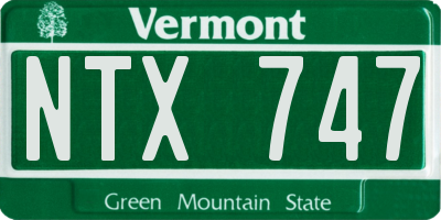 VT license plate NTX747