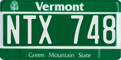 VT license plate NTX748