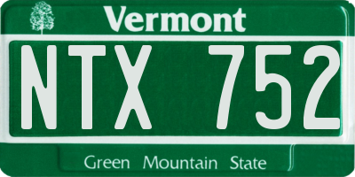 VT license plate NTX752