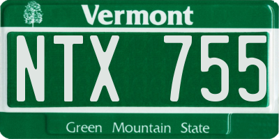 VT license plate NTX755