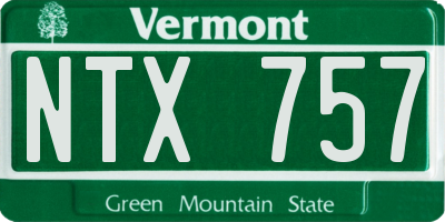 VT license plate NTX757