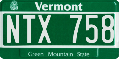 VT license plate NTX758