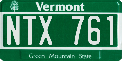 VT license plate NTX761