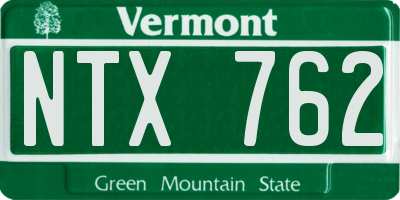 VT license plate NTX762