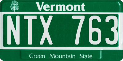 VT license plate NTX763