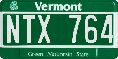 VT license plate NTX764
