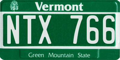 VT license plate NTX766