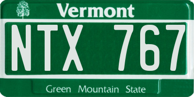 VT license plate NTX767
