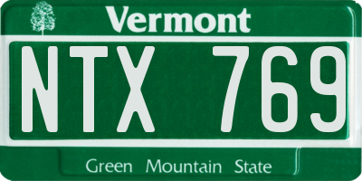 VT license plate NTX769