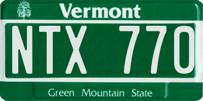 VT license plate NTX770