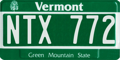 VT license plate NTX772