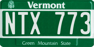 VT license plate NTX773