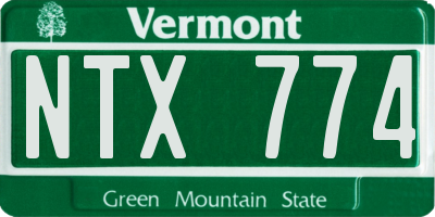 VT license plate NTX774