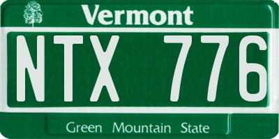 VT license plate NTX776