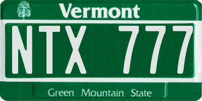 VT license plate NTX777