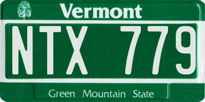 VT license plate NTX779