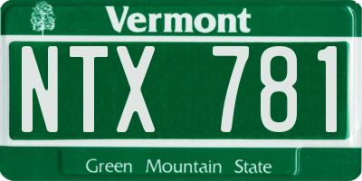 VT license plate NTX781