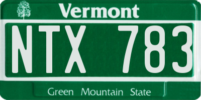VT license plate NTX783