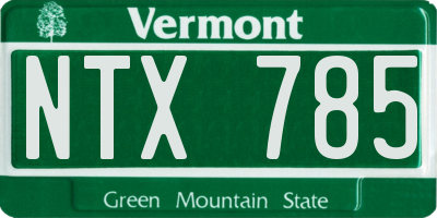 VT license plate NTX785