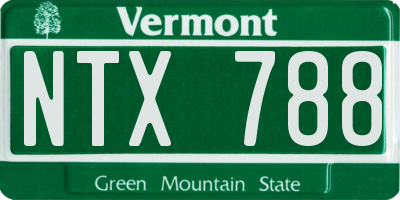 VT license plate NTX788