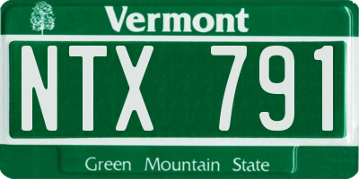 VT license plate NTX791