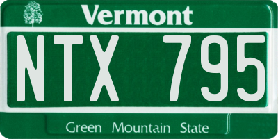 VT license plate NTX795