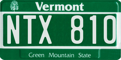VT license plate NTX810