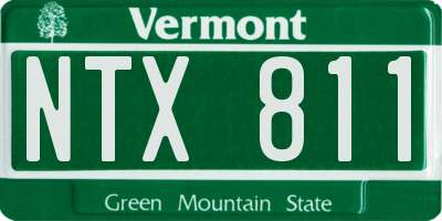 VT license plate NTX811