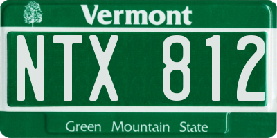 VT license plate NTX812