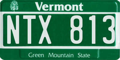 VT license plate NTX813