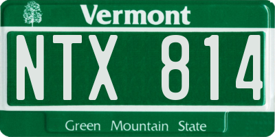VT license plate NTX814