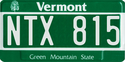 VT license plate NTX815