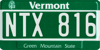 VT license plate NTX816