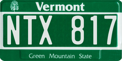VT license plate NTX817