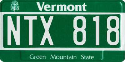 VT license plate NTX818